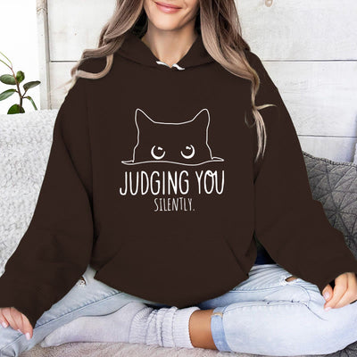 Olivenorma JUDGING YOU SILENTLY Süßes Kätzchen, lockere Passform, Sweatshirts für Damen und Herren, Hoodies - Braun - 2XL - image 14