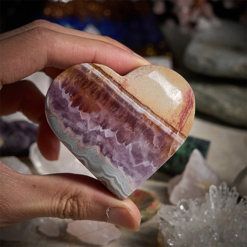 Olivenorma Amethyst Herz Erde Magie Natürliche Heilung Edelstein Dekoration - image 2