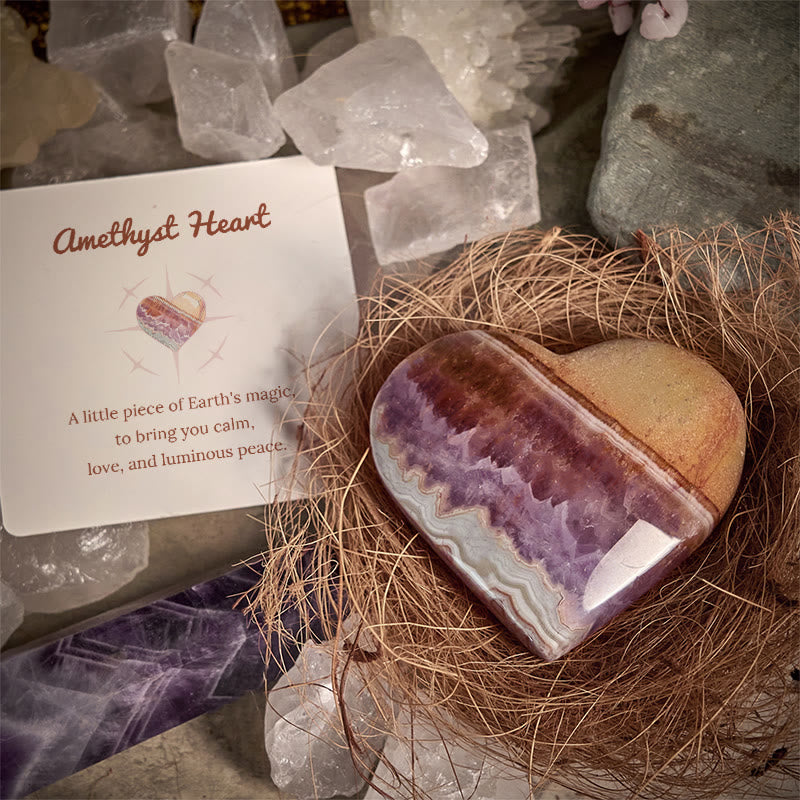 Olivenorma Amethyst Herz Erde Magie Natürliche Heilung Edelstein Dekoration - image 3