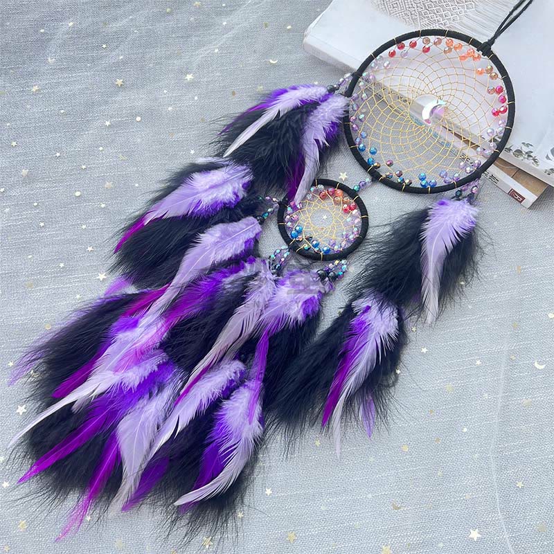Olivenorma Brillantes Regenbogen-Kristall-Rundnetz, Boho-Traumfänger - image 3