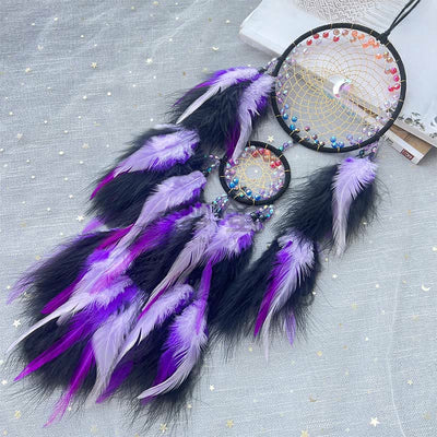 Olivenorma Brillantes Regenbogen-Kristall-Rundnetz, Boho-Traumfänger - image 3