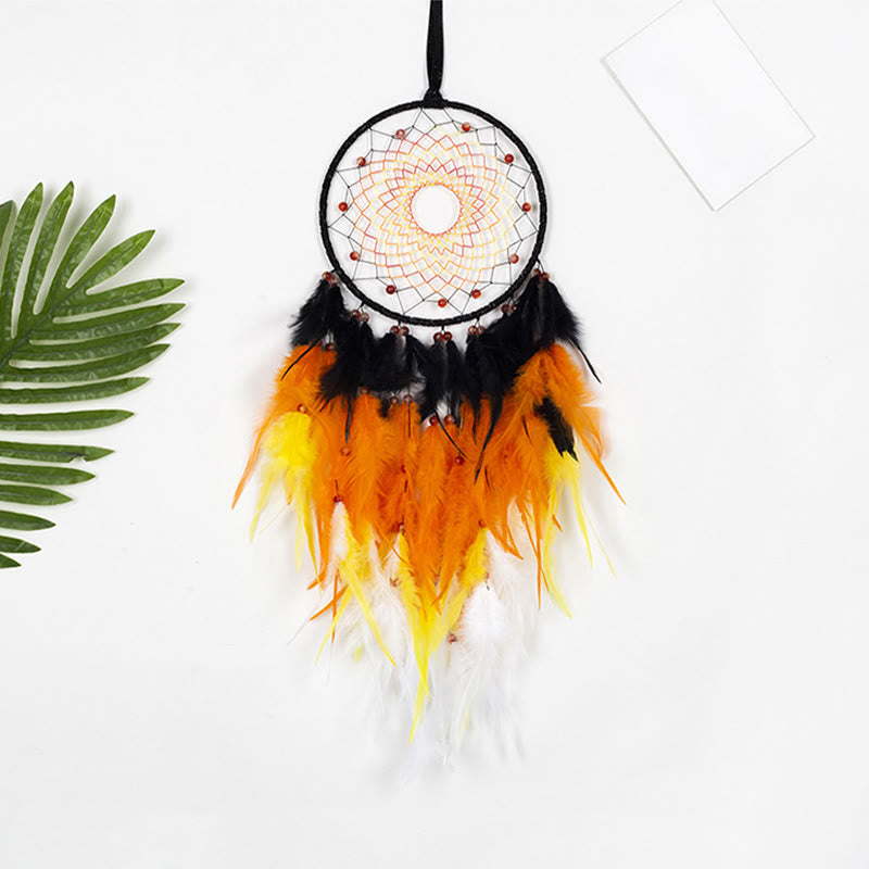 Olivenorma Traumfänger mit Flammentanz, Halloween-Dekoration, indianischer Traumfänger - image 2