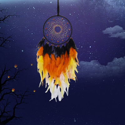 Olivenorma Traumfänger mit Flammentanz, Halloween-Dekoration, indianischer Traumfänger - Mit Lichtern - image 0