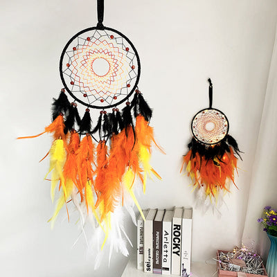 Olivenorma Traumfänger mit Flammentanz, Halloween-Dekoration, indianischer Traumfänger - image 1