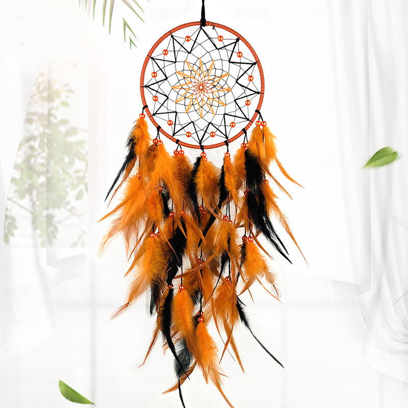 Olivenorma Halloween Schwarz und Orange Handgefertigte Indianer-Traumfänger - image 2