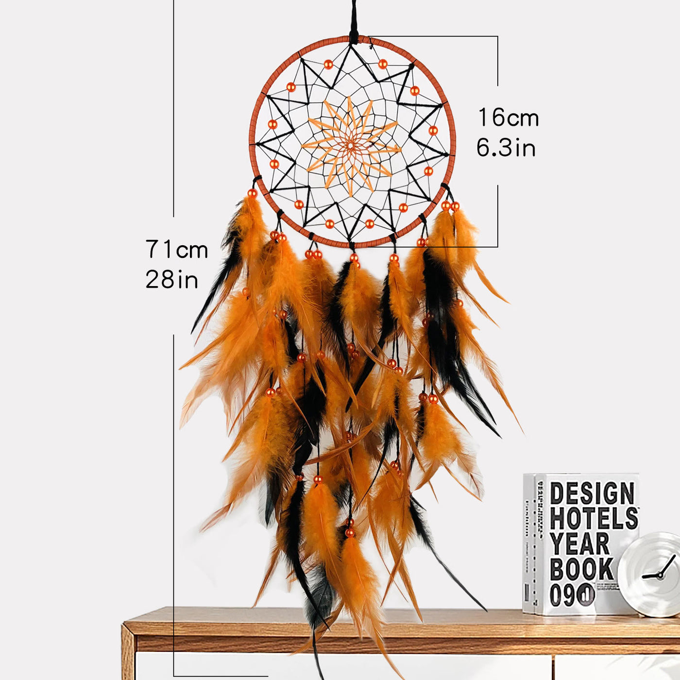 Olivenorma Halloween Schwarz und Orange Handgefertigte Indianer-Traumfänger - image 6