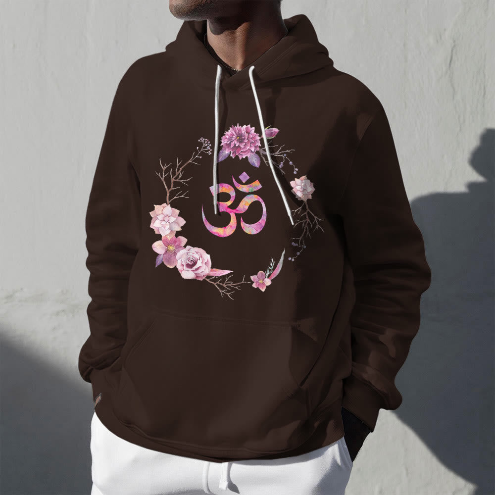 Olivenorma OM Symbol Blumen Inspirierende Pullover Fleece Top Lässige Yoga Hoodies - image 2