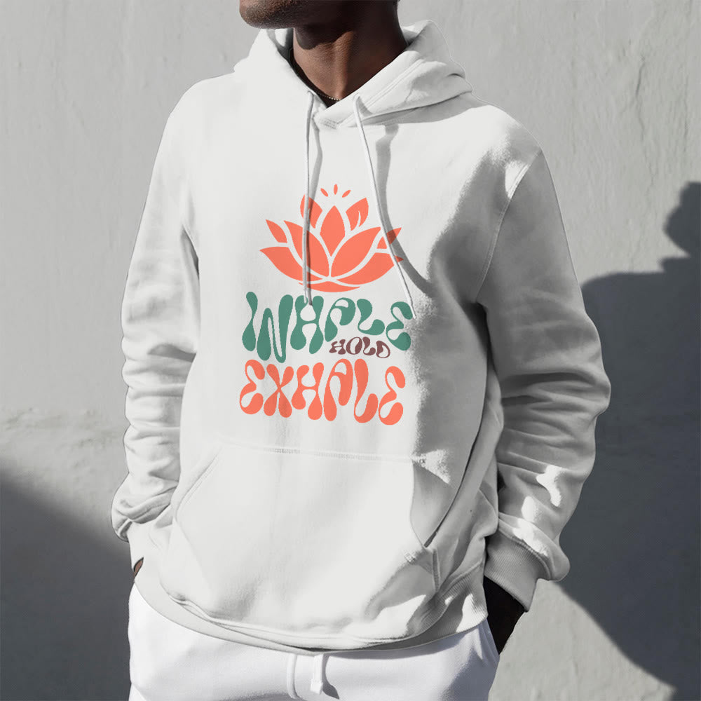 Olivenorma INHALE & EXHALE Lotus Yoga Meditation Fleecepullover Unisex Langarm Hoodies - image 2