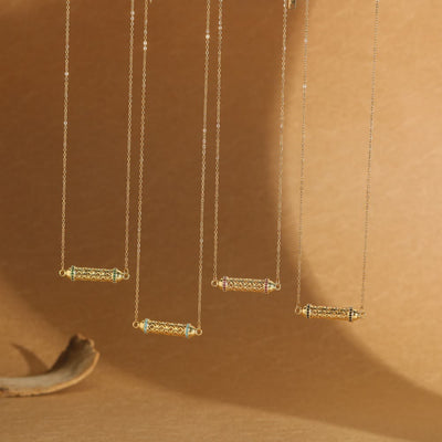 Olivenorma Vintage Hohlrohr Zirkonia Choker Halskette - image 0