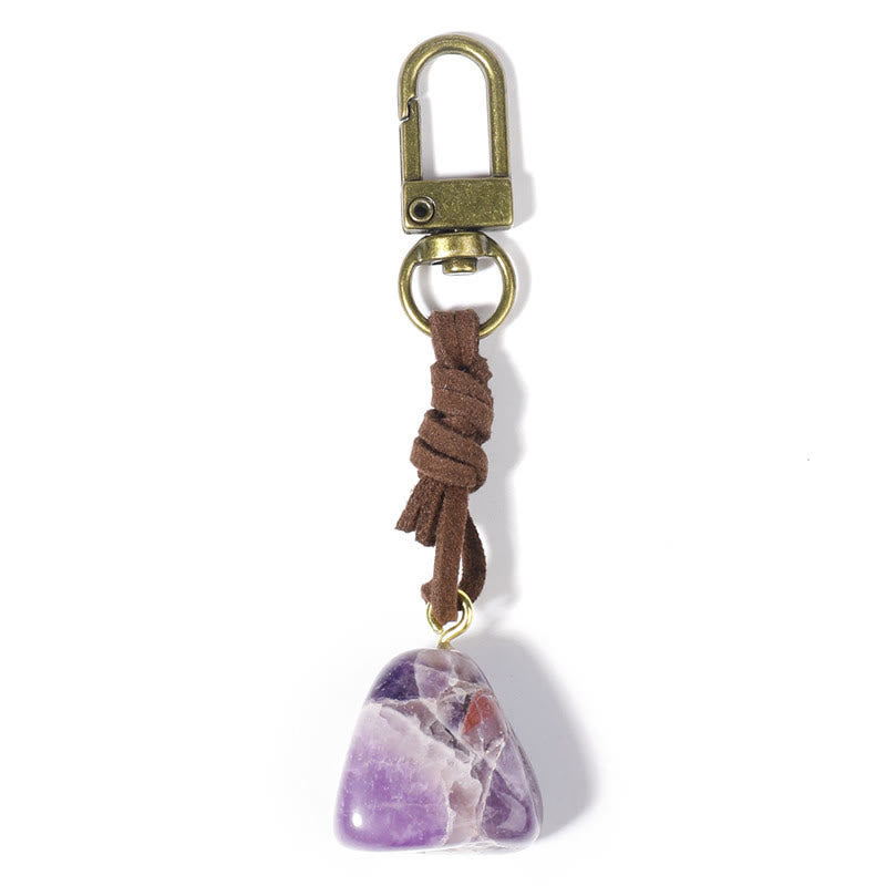 Olivenorma Natürlicher Rohkristall-Edelstein-Anhänger, Schlüsselanhänger - Amethyst - image 7