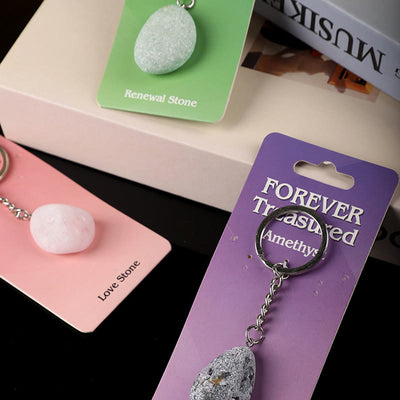 Olivenorma Schlüsselanhänger aus natürlichem Edelstein – Themen: Erneuerung, Liebe und Frieden - image 10