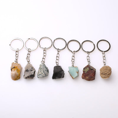 Olivenorma Einzigartiger Rohkristall-Schlüsselanhänger mit Rohedelsteinen - image 79