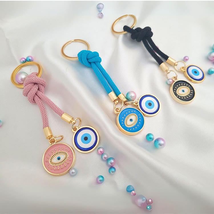 Olivenorma Schlüsselanhänger mit buntem Knotenseil und bösem Blick - Gemischt - image 0