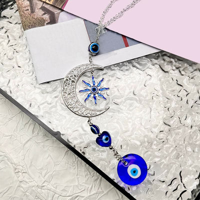 Olivenorma Schlüsselanhänger mit himmlischem Bösen Blick, Mond, Sonne und Herz - image 5