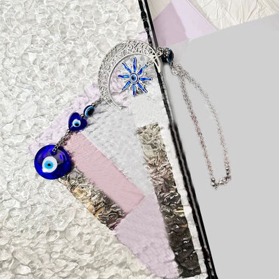 Olivenorma Schlüsselanhänger mit himmlischem Bösen Blick, Mond, Sonne und Herz - image 4