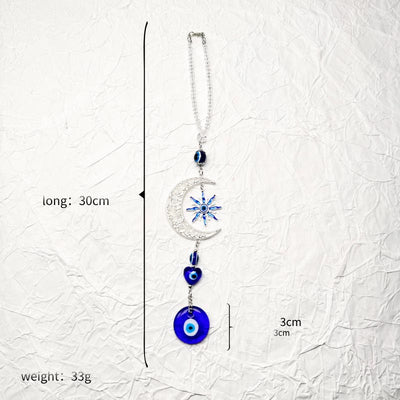 Olivenorma Schlüsselanhänger mit himmlischem Bösen Blick, Mond, Sonne und Herz - image 7