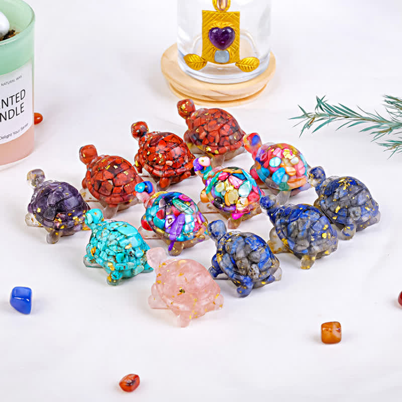 Olivenorma Kristallsplitter Kleiner Schildkröte Edelsteindekoration - image 0