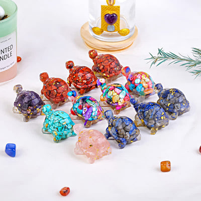 Olivenorma Kristallsplitter Kleiner Schildkröte Edelsteindekoration - image 0