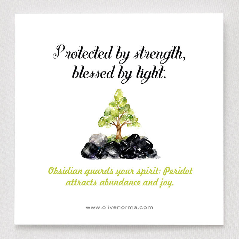 Olivenorma Guardian's Prosperity Obsidian & Peridot Orgon-Pyramide - image 1