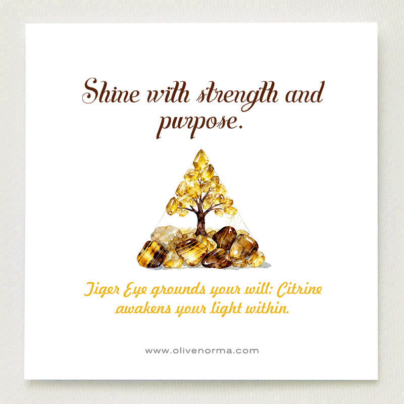 Olivenorma Golden Harmony Tigerauge & Citrin Lebensbaum Orgon-Pyramide - image 1