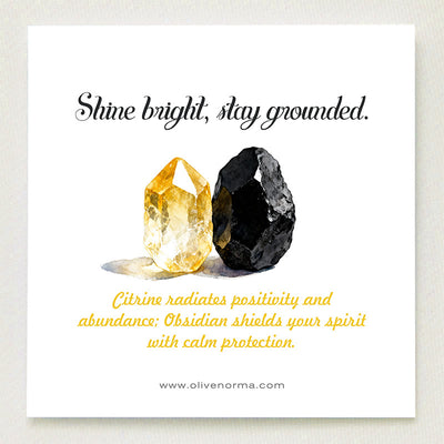 Olivenorma Golden Clarity - Citrin & Obsidian Baum des Lebens Pyramide - image 1