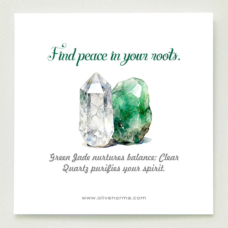 Olivenorma Herz der Natur Grüne Jade & Bergkristall Orgon-Pyramide - image 1