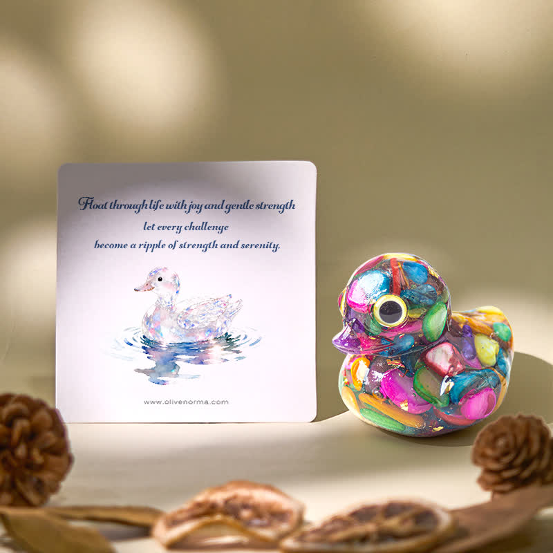 Olivenorma Naturkristall-Enten-Edelstein-Dekoration - image 0