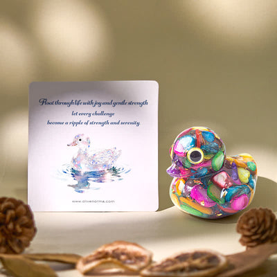 Olivenorma Naturkristall-Enten-Edelstein-Dekoration - image 0