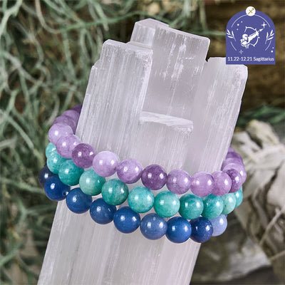 Olivenorma Schütze – 22. Nov. – 21. Dez. – Sternzeichen-Astrologie-Kristallarmband-Set - Schütze-Armbandset - 10 mm - image 0