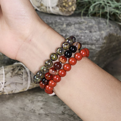 Olivenorma Widder (21. März – 19. April) – Sternzeichen-Armbandset mit Kristallen - image 1