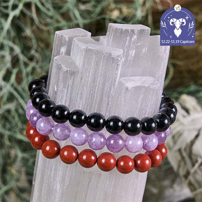 Olivenorma Steinbock – 22. Dez. – 19. Jan. – Sternzeichen-Astrologie-Kristallarmband-Set - Steinbock-Armband-Set - 10 mm - image 0