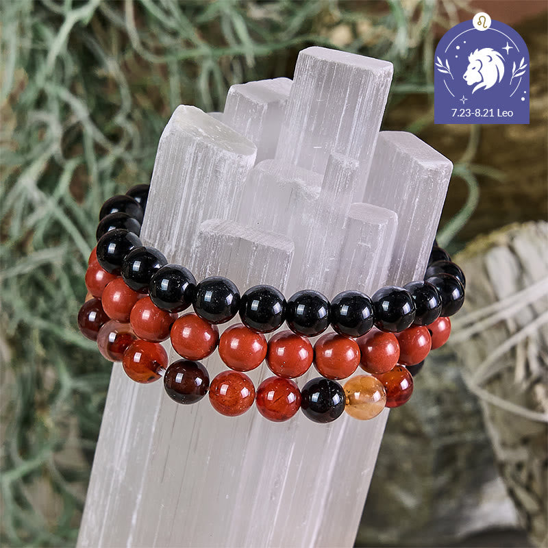 Olivenorma Leo – 23. Juli – 22. August – Sternzeichen-Armbandset mit Kristallen - Leo Armband-Set - 10 mm - image 0