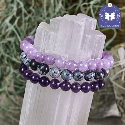 Olivenorma Zwillinge – 21. Mai – 20. Juni – Sternzeichen-Astrologie-Kristallarmband-Set - Fische-Armbandset - 10 mm - image 0