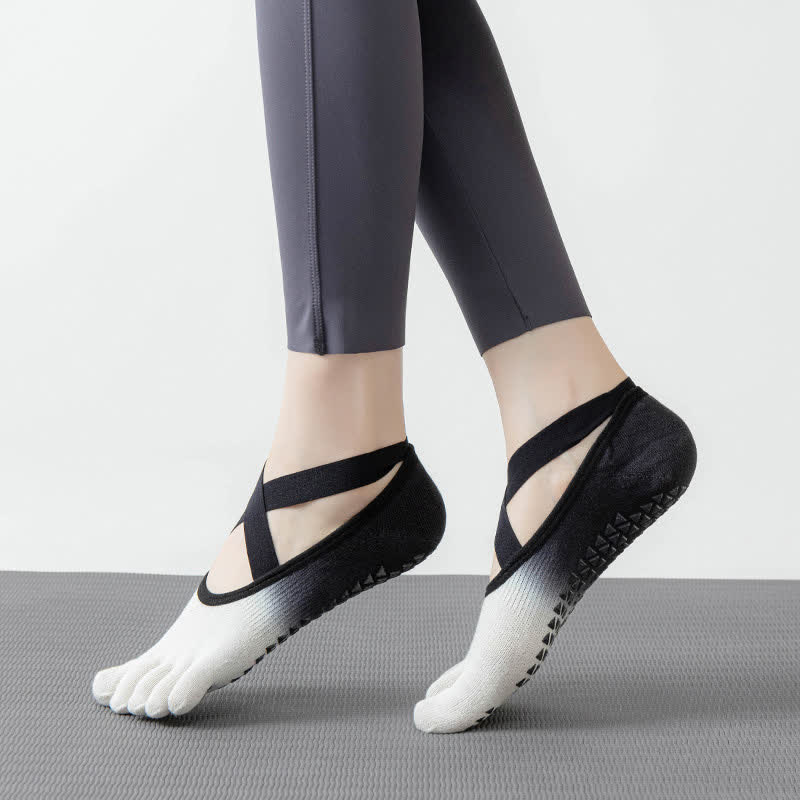 Olivenorma Fünf-Zehen-Gradienten-Yogasocken mit rutschfesten Riemen - image 5