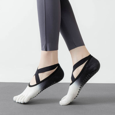 Olivenorma Fünf-Zehen-Gradienten-Yogasocken mit rutschfesten Riemen - image 5