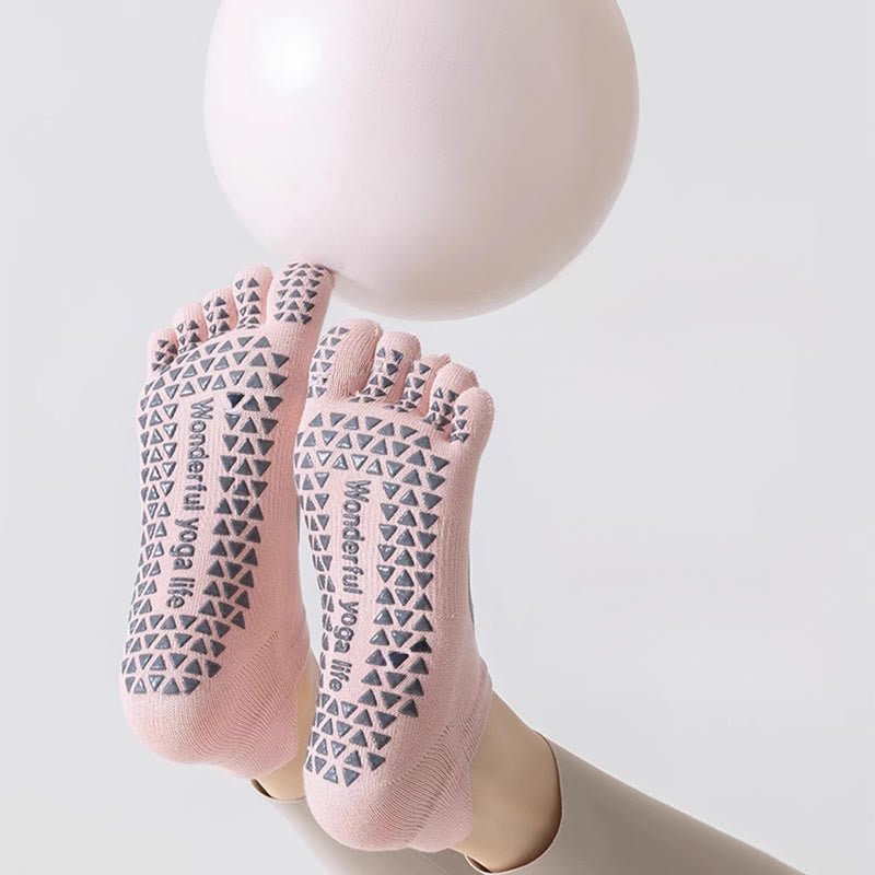 Olivenorma Fünf-Zehen-Yogasocken mit rutschfestem, offenem Schaft - image 10