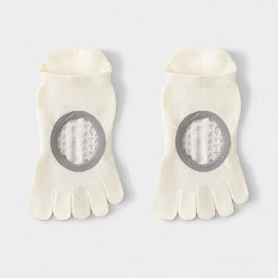 Olivenorma Fünf-Zehen-Yogasocken mit rutschfestem, offenem Schaft - image 15