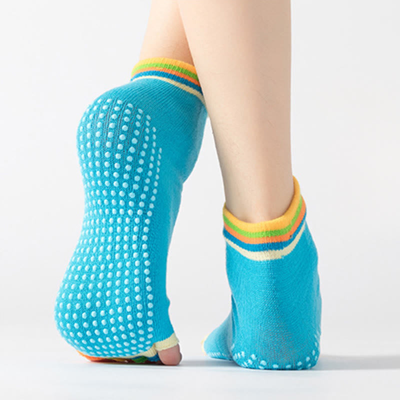 Olivenorma Bunte, knöchellange, zehenfreie Pilates-Socken für Damen, rutschfeste Yoga-Socken - image 20