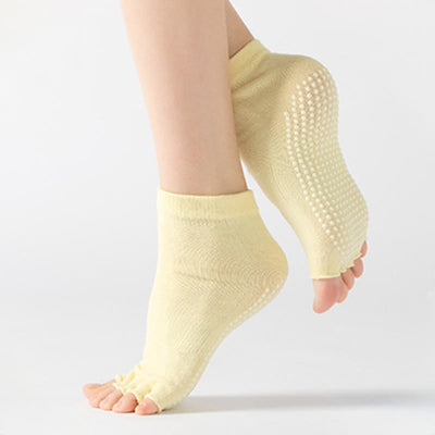 Olivenorma Bunte, knöchellange, zehenfreie Pilates-Socken für Damen, rutschfeste Yoga-Socken - image 10