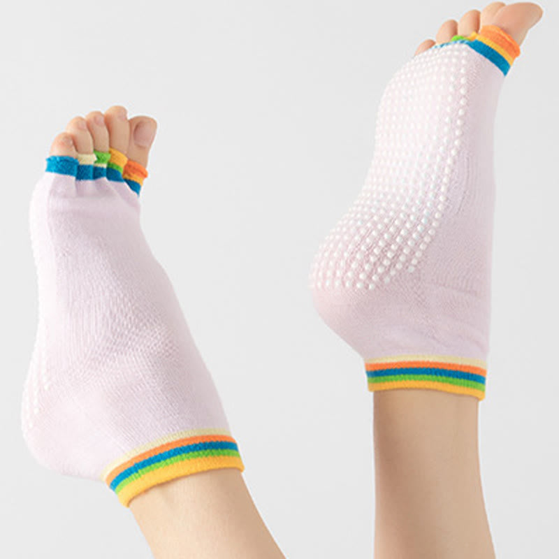 Olivenorma Bunte, knöchellange, zehenfreie Pilates-Socken für Damen, rutschfeste Yoga-Socken - image 23