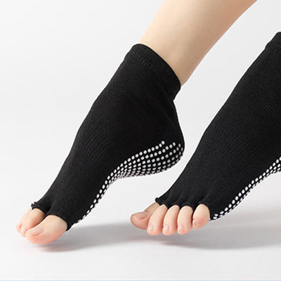 Olivenorma Bunte, knöchellange, zehenfreie Pilates-Socken für Damen, rutschfeste Yoga-Socken - image 3