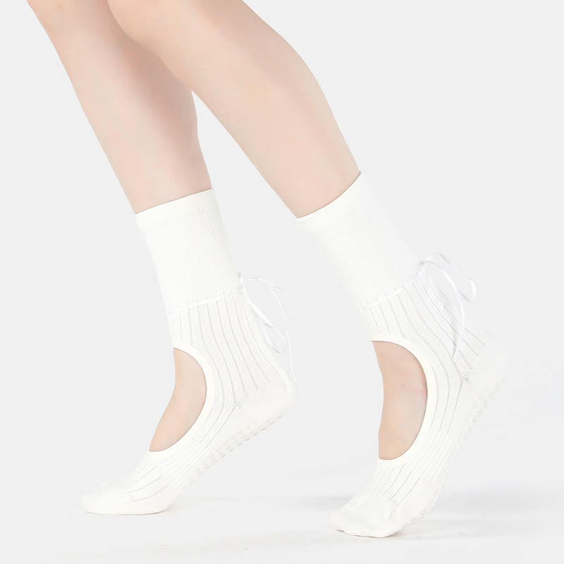 Olivenorma Fitness-Yoga-Socken mit Kordelzug, rutschfest und ohne Fersenriemen - image 10