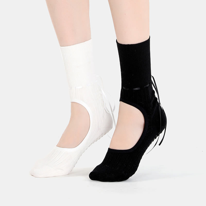 Olivenorma Fitness-Yoga-Socken mit Kordelzug, rutschfest und ohne Fersenriemen - image 6
