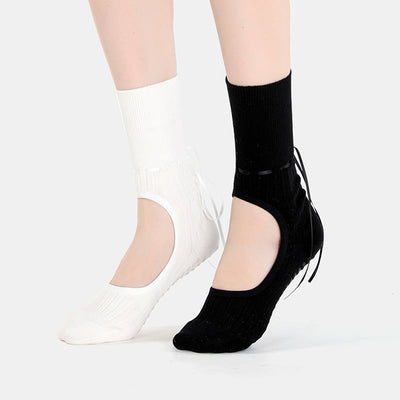 Olivenorma Fitness-Yoga-Socken mit Kordelzug, rutschfest und ohne Fersenriemen - image 6