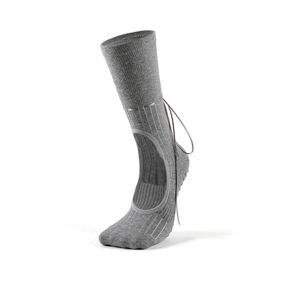 Olivenorma Fitness-Yoga-Socken mit Kordelzug, rutschfest und ohne Fersenriemen - Grau - 3 Paare - image 13
