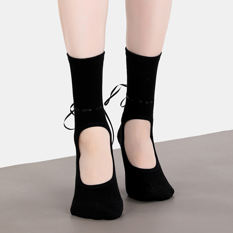 Olivenorma Fitness-Yoga-Socken mit Kordelzug, rutschfest und ohne Fersenriemen - image 3