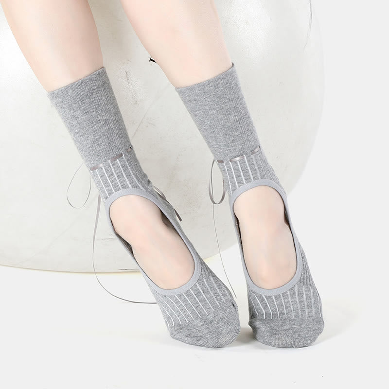 Olivenorma Fitness-Yoga-Socken mit Kordelzug, rutschfest und ohne Fersenriemen - image 14