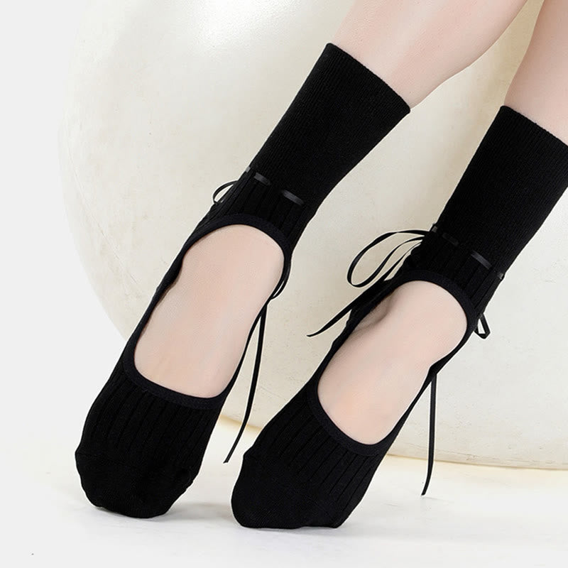 Olivenorma Fitness-Yoga-Socken mit Kordelzug, rutschfest und ohne Fersenriemen - image 4