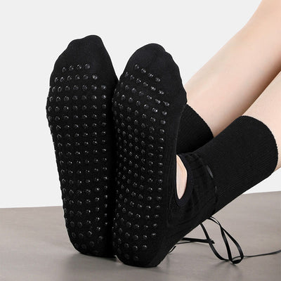 Olivenorma Fitness-Yoga-Socken mit Kordelzug, rutschfest und ohne Fersenriemen - image 5