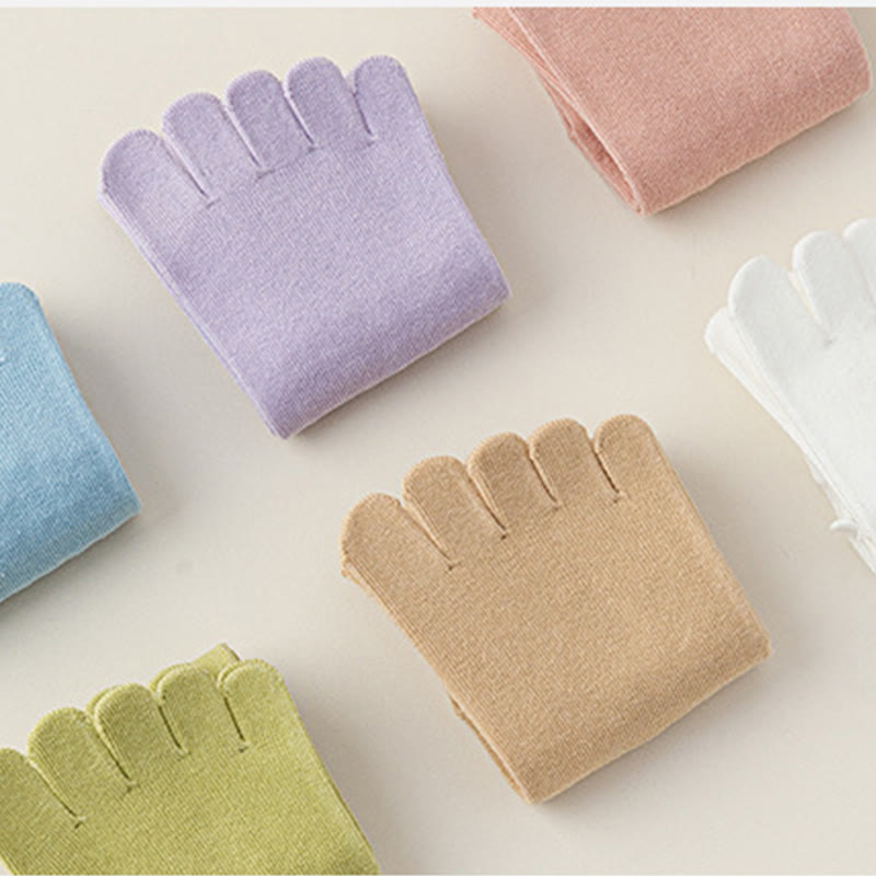 Olivenorma Zehensteg-Yogasocken mit rutschfester Spitze, fünf Zehen, mittelhoch - image 21